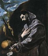 GRECO, El St Francis Praying Spain oil painting artist